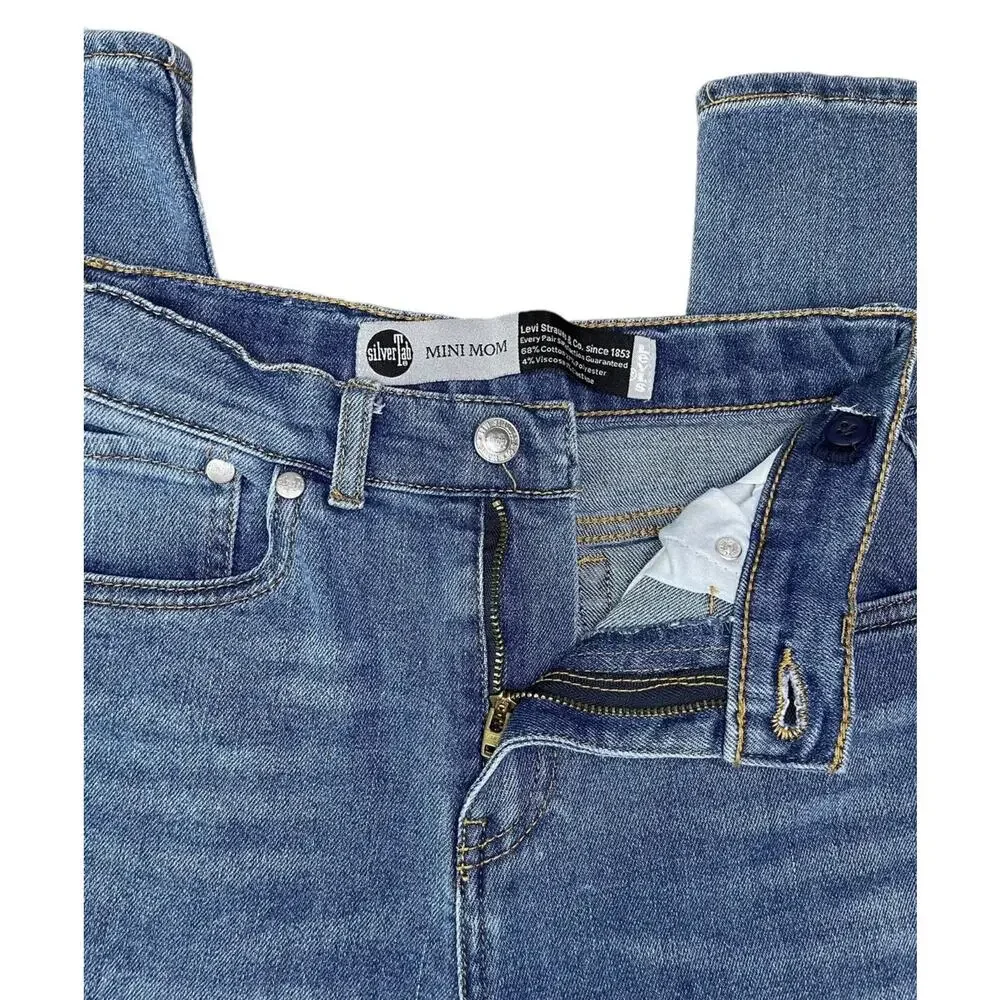 Levi's Girls Silver Tab Mini Mom High Rise Medium Wash Jeans Size 12 - EUC - Picture 6 of 12